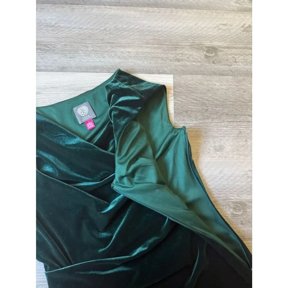 Vince Camuto Velvet Ruched Cocktail Dress Cowl Neck 6 Party